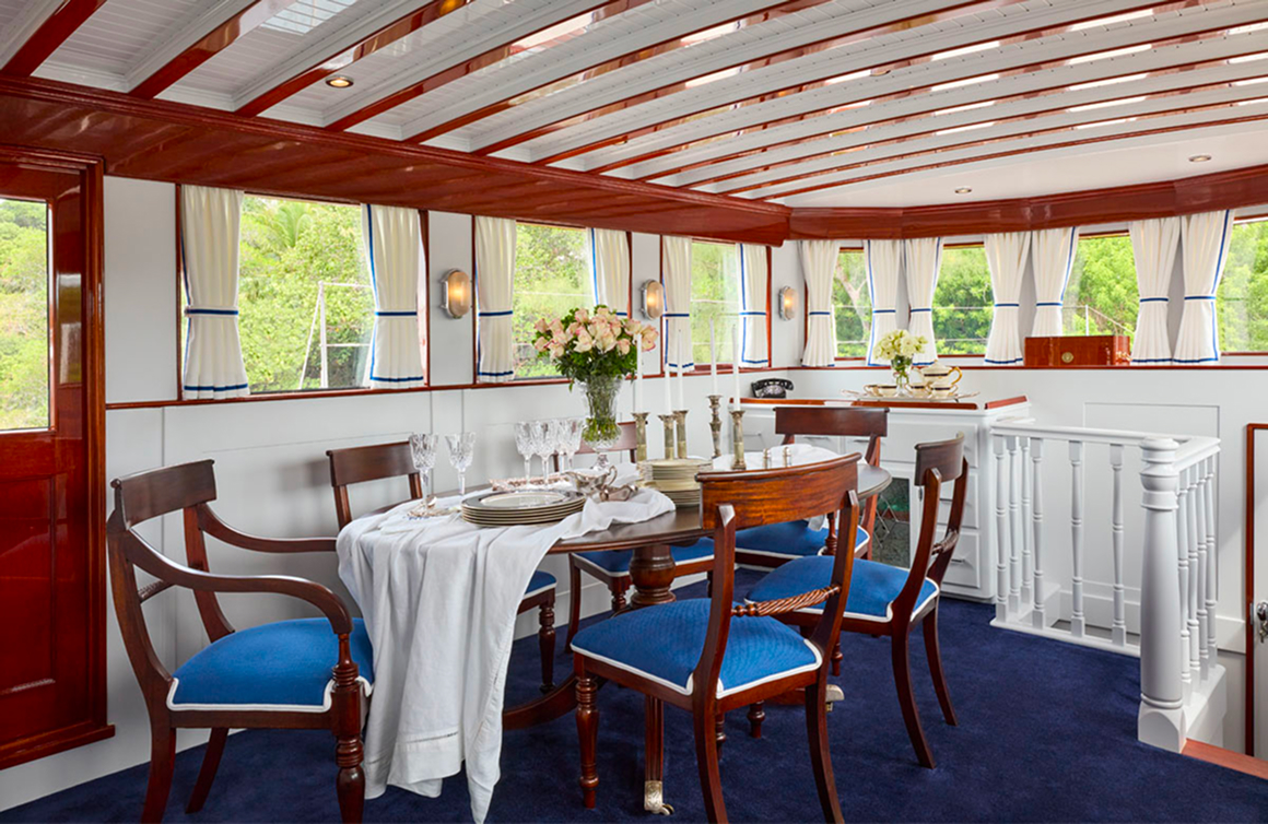 Dining area of the Honey Fitz.