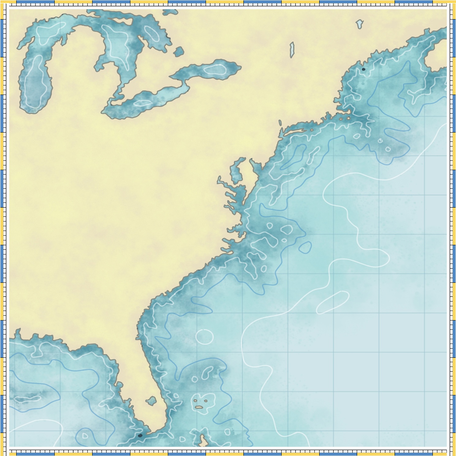 B&G themed chart of the East coast of the United States.