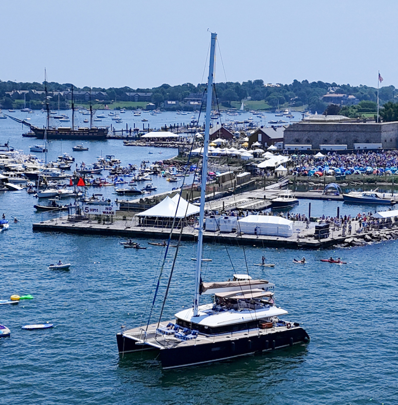 Andromeda anchored in a harbor