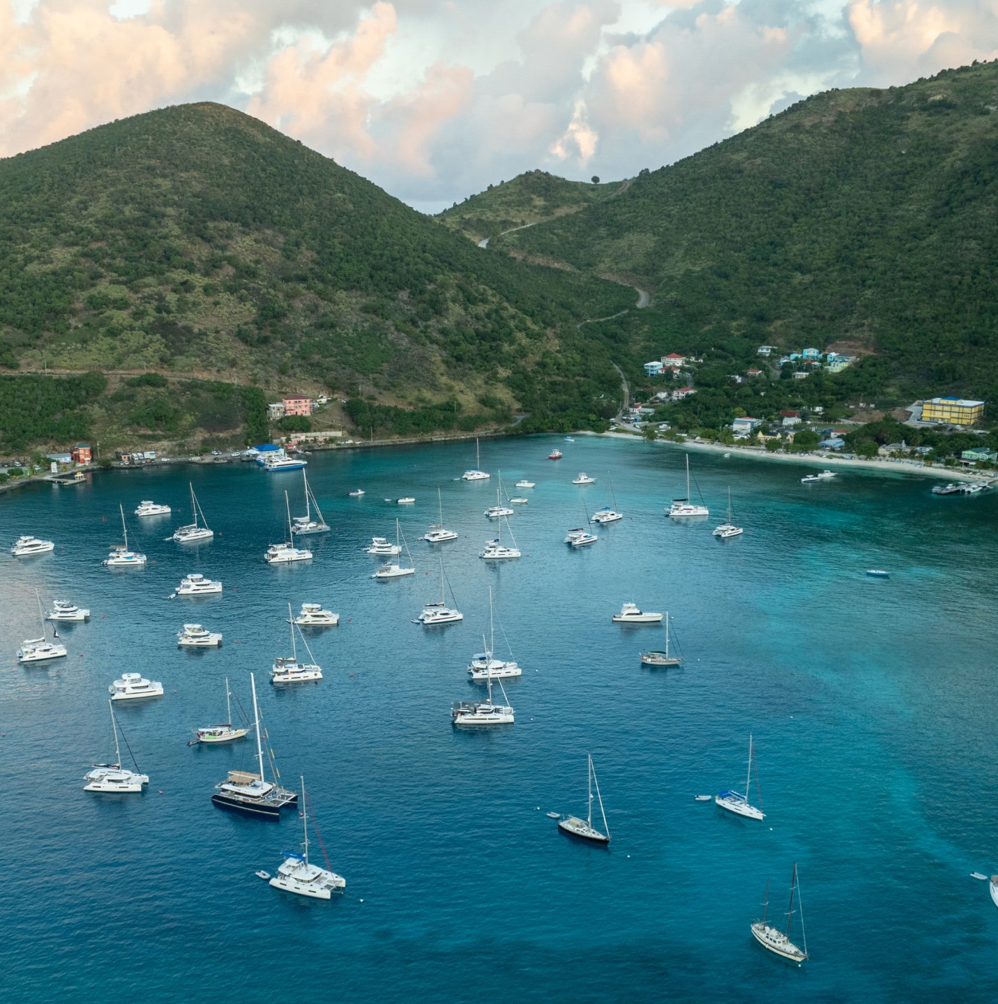 Andromeda anchored alongside several vessels in Simpson Bay