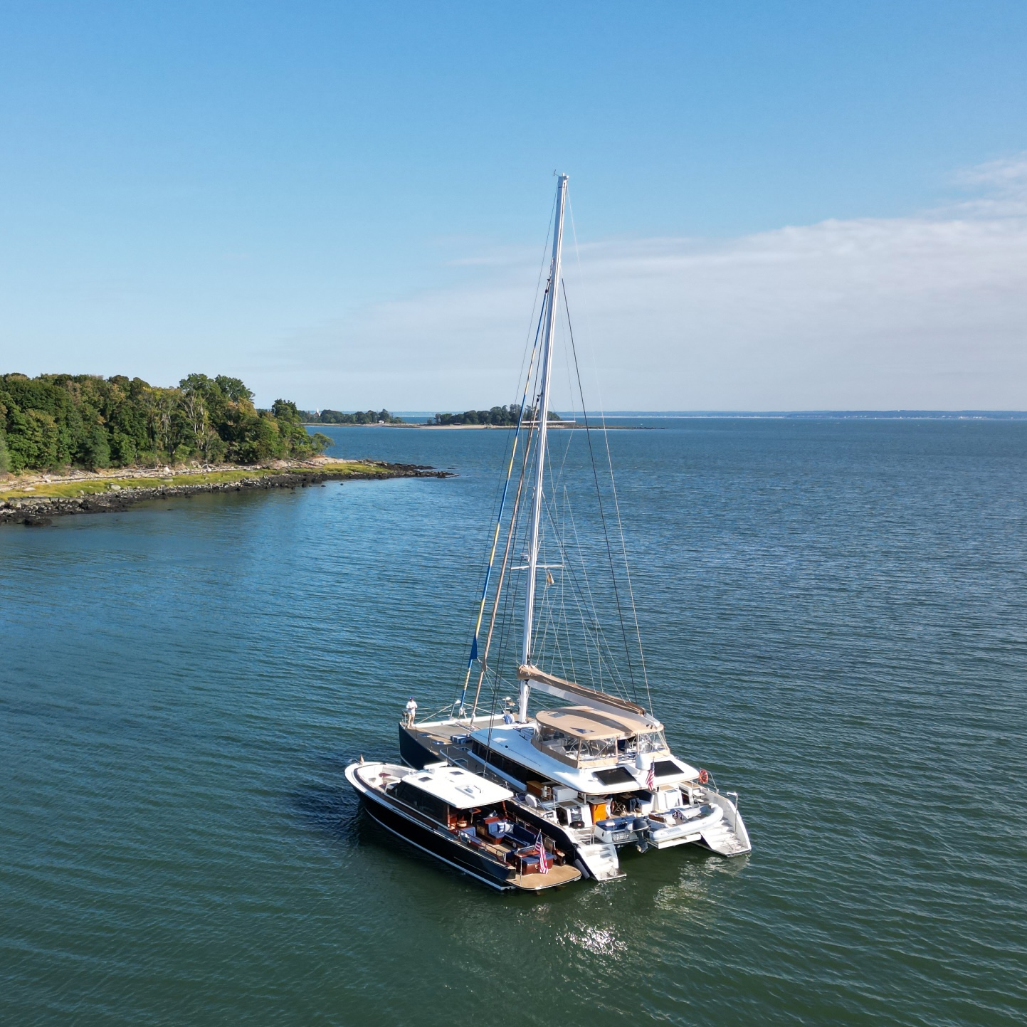 Andromeda anchored alongside a B&G Daychaser