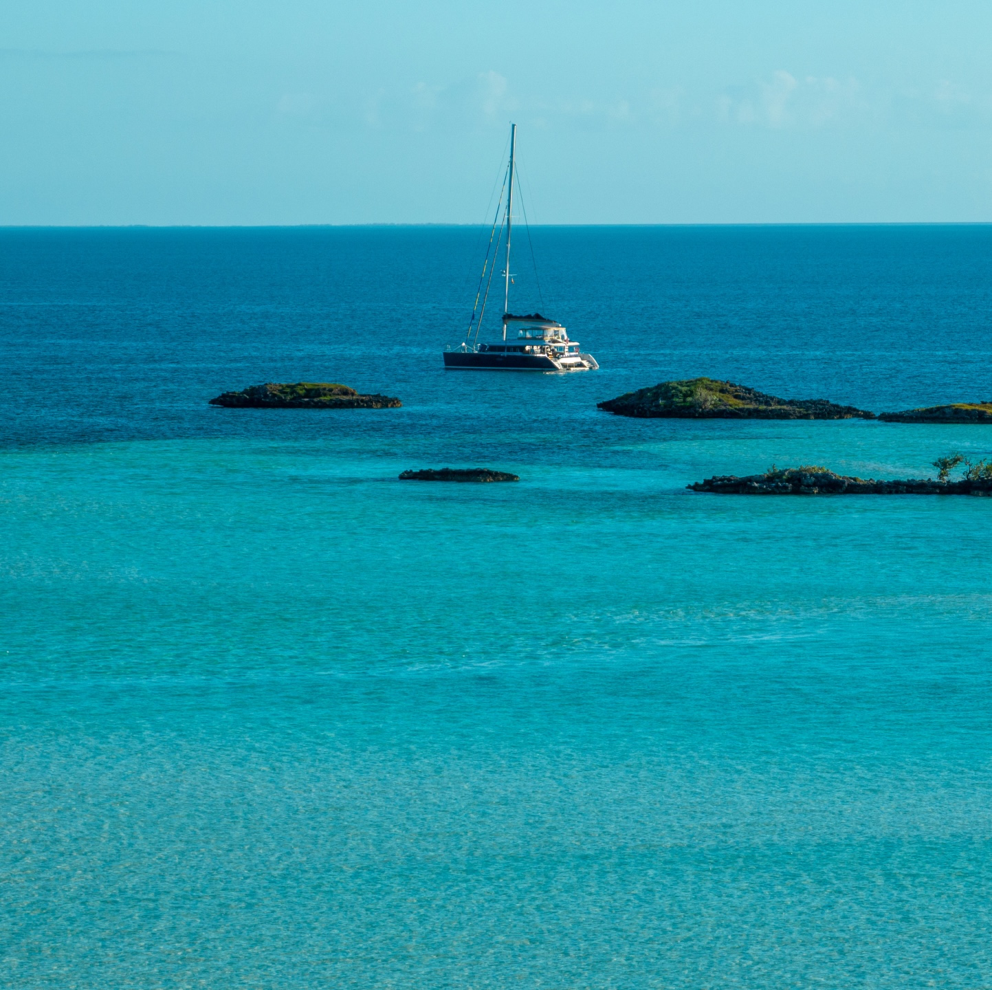 Andromeda anchored against blue horizon