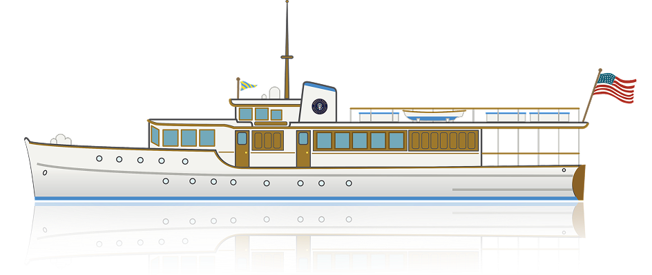 Profile of the historic Honey Fitz 94-foot yacht.