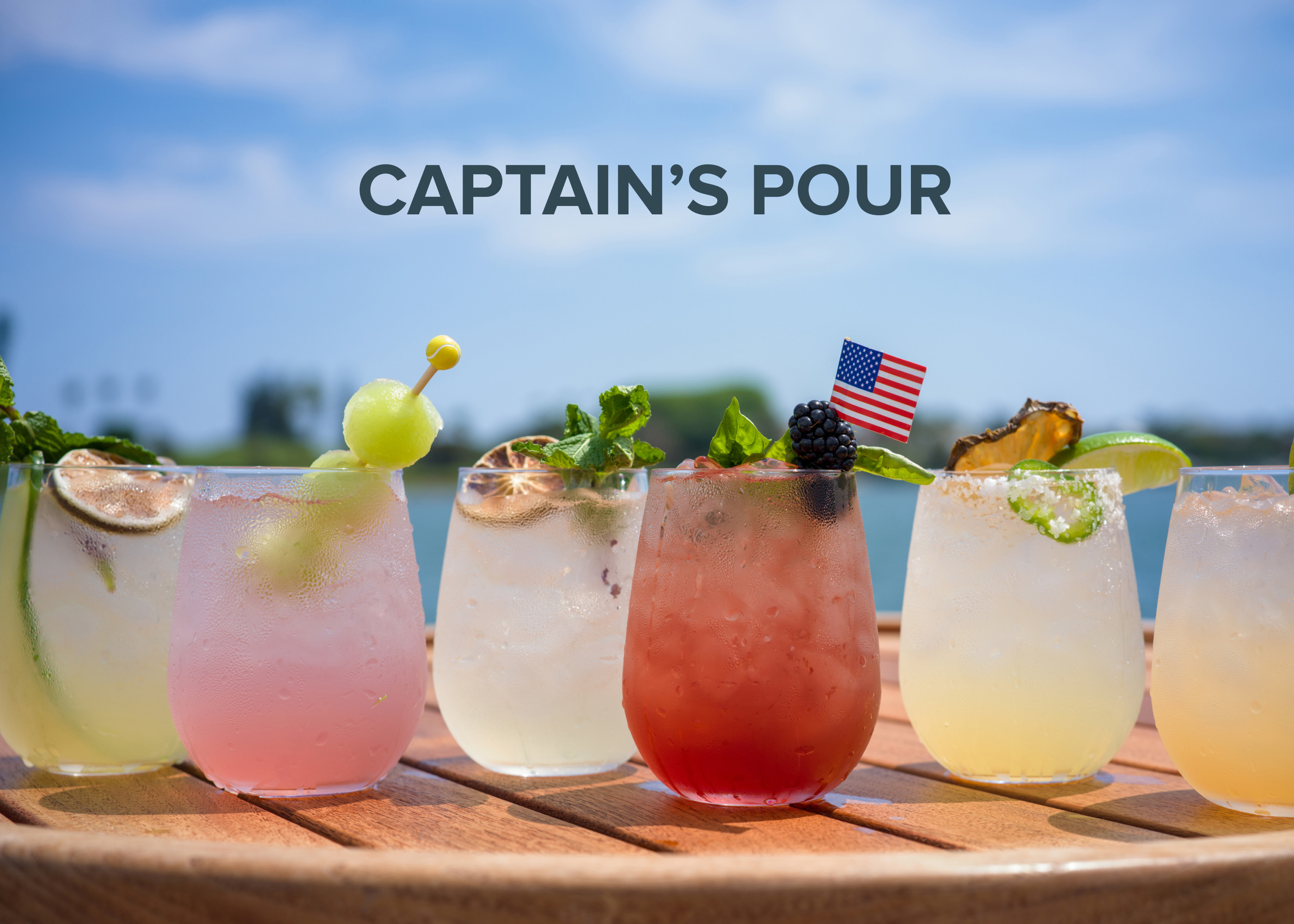 Captains Pour cocktail service banner