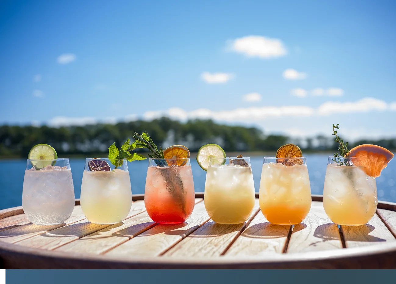 Variety of Captain's Pour signature cocktails and mocktails