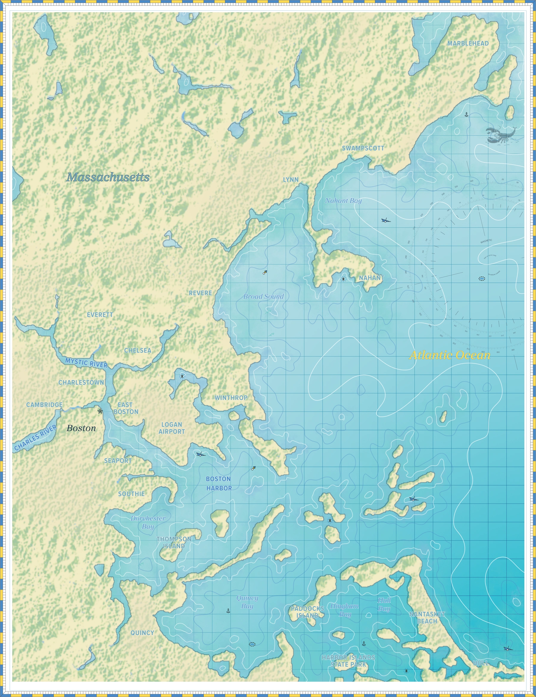 Boston, Massachusetts Harbor Chart