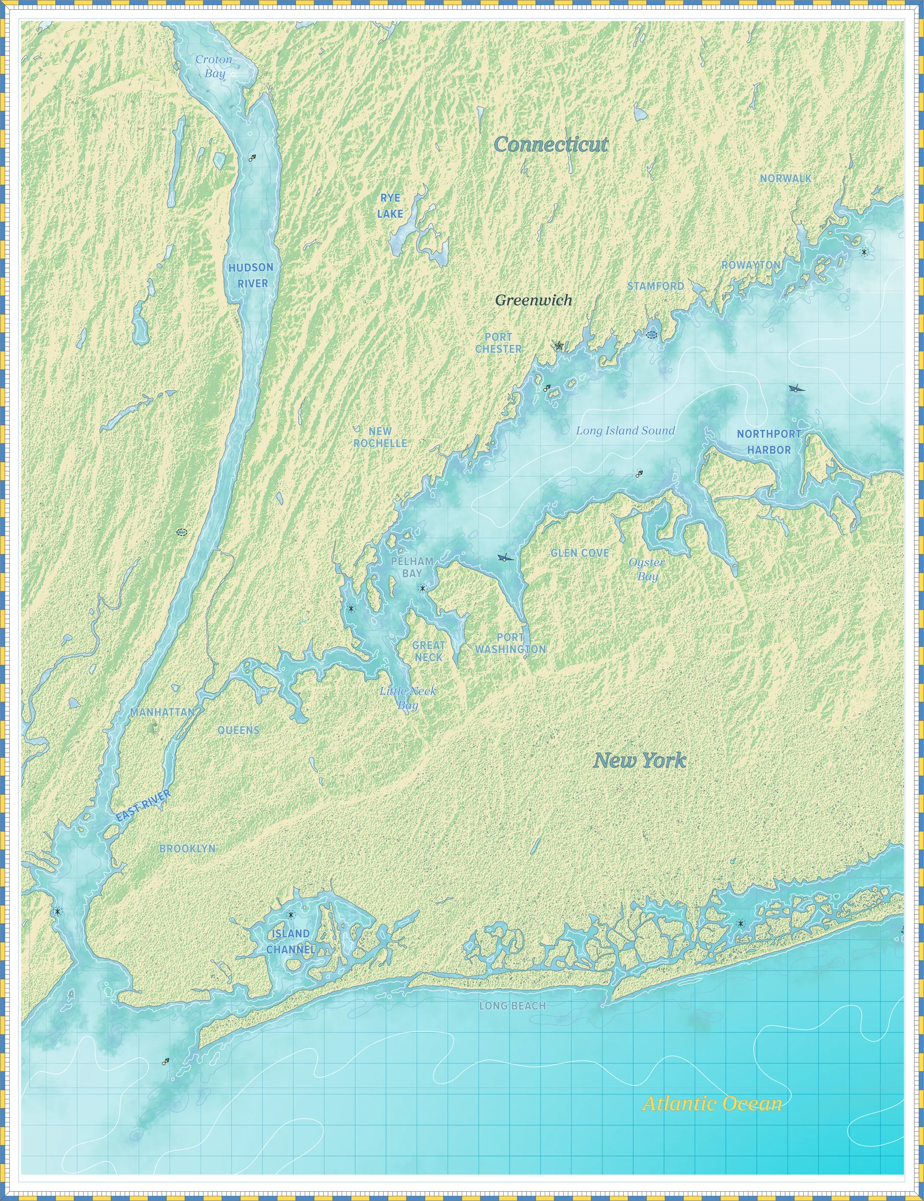 Greenwich, Connecticut Harbor Chart