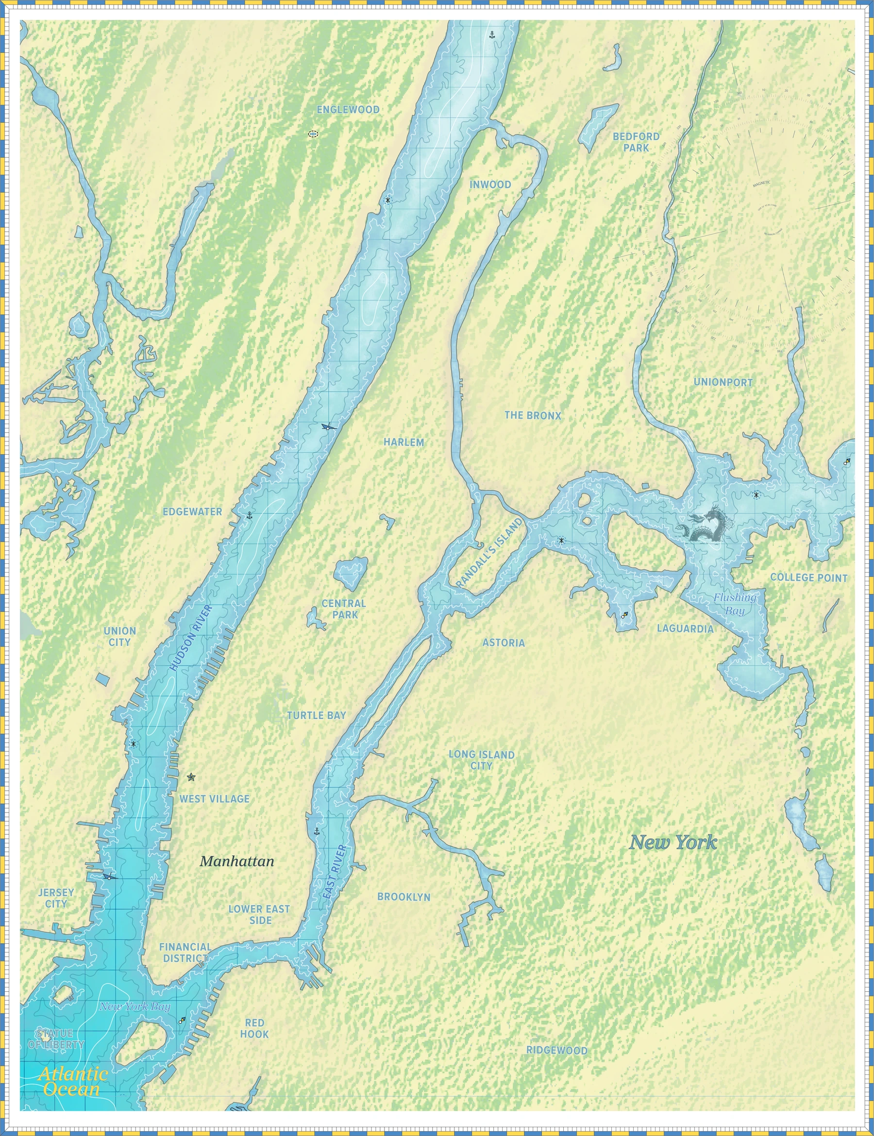New York City, New York Harbor Chart