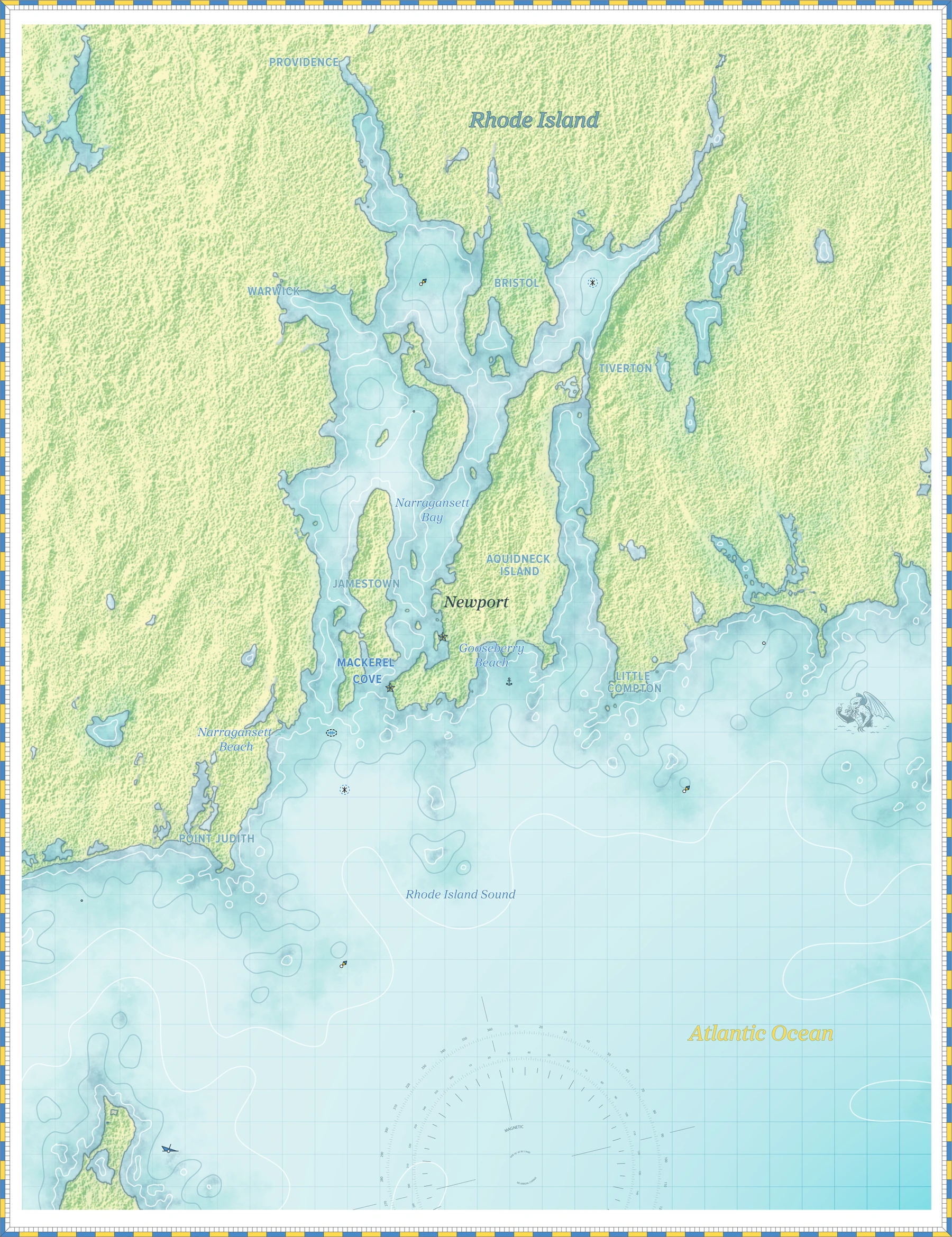 Newport, Rhode Island Harbor Chart