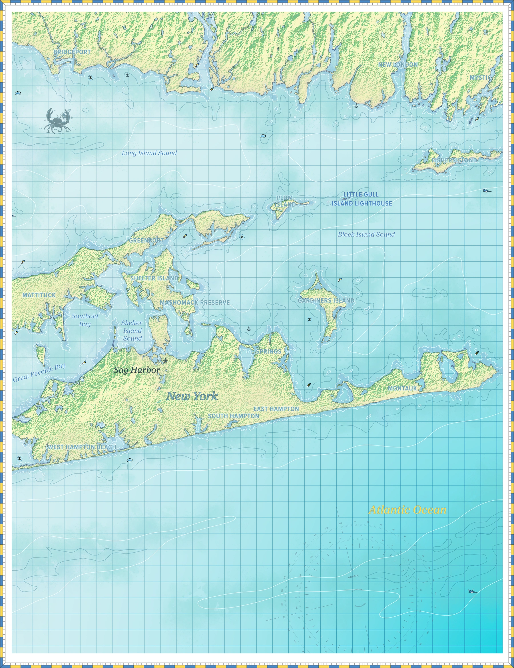 Sag Harbor, New York Harbor Chart